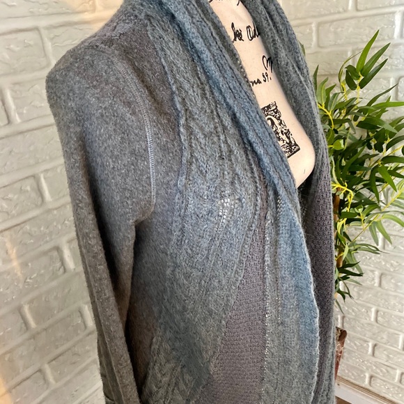 Anthro | Knitted & Knotted Gray Wool / Mohair Blend Cardigan - Picture 4 of 8